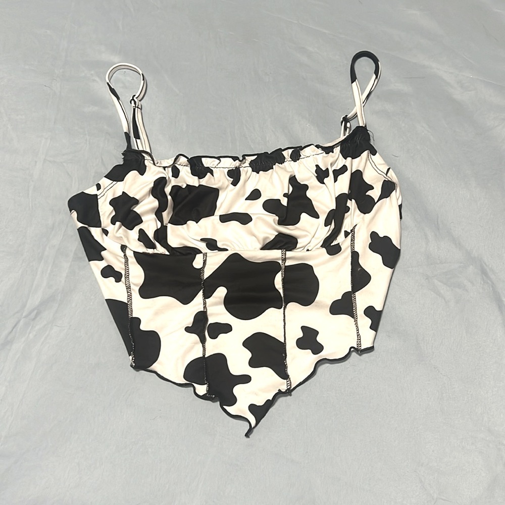 Cow Print Crop Top